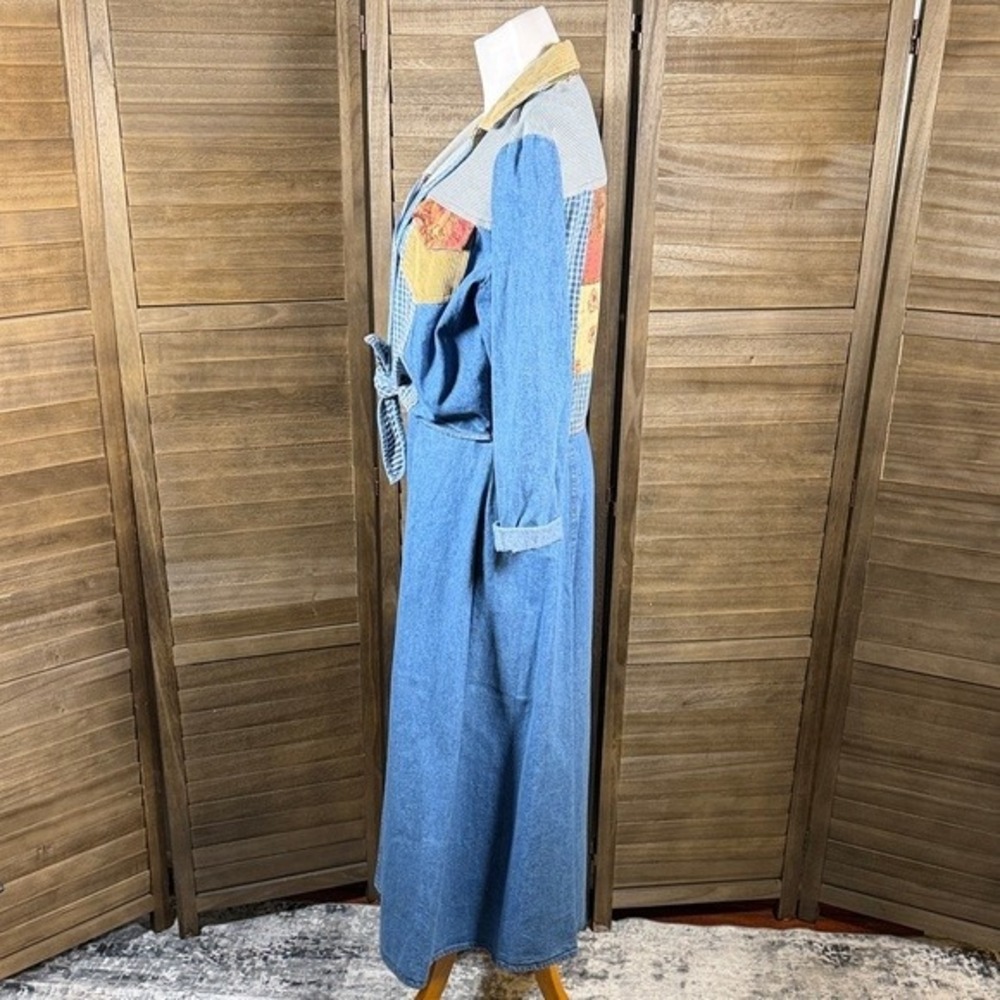 Pg Collections Ginger Bort Denim Patchwork Maxi D… - image 4